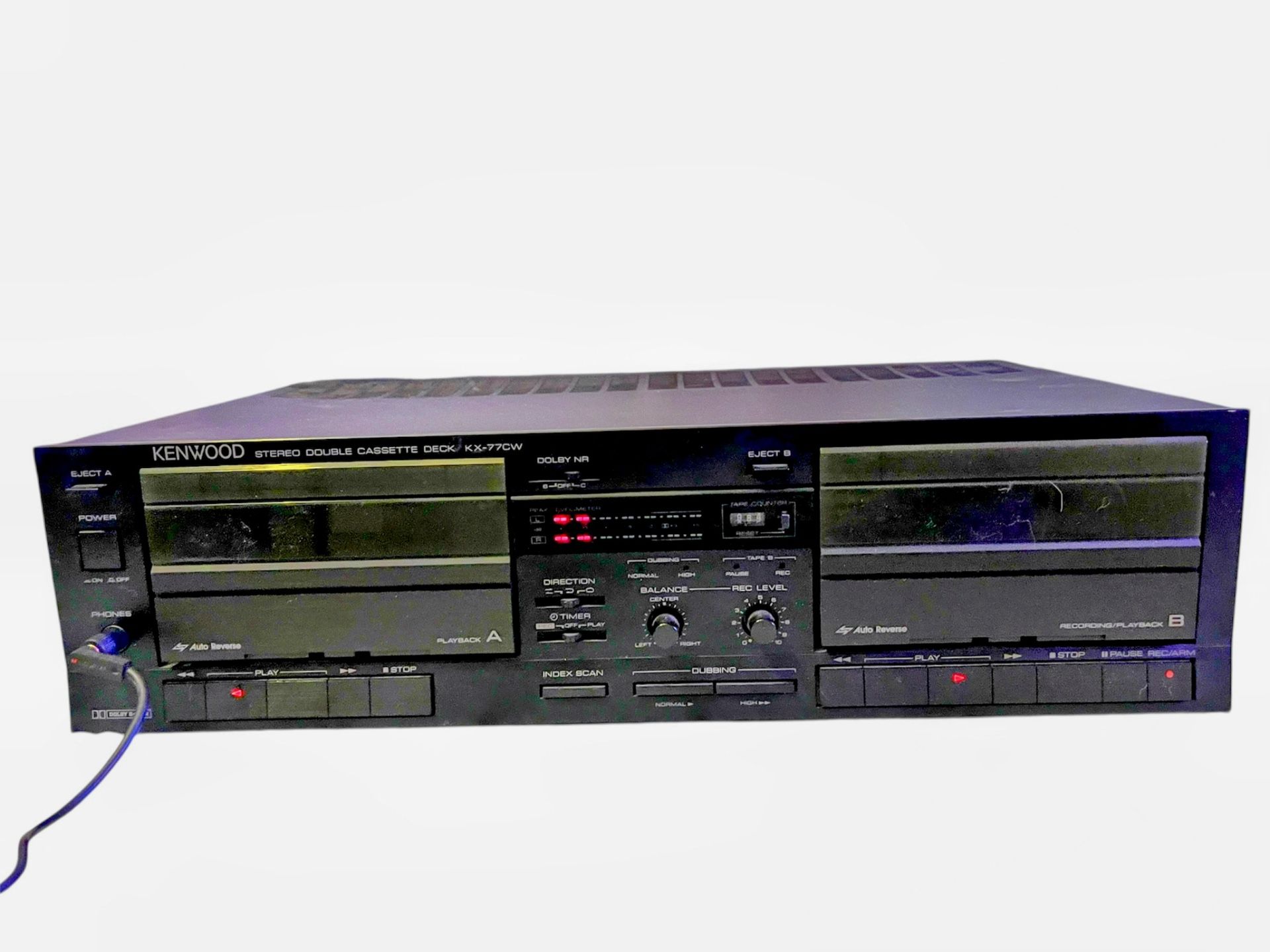 Kenwood KX-77CW Stereo Double Dual Auto Reverse Cassette Deck Dolby NR