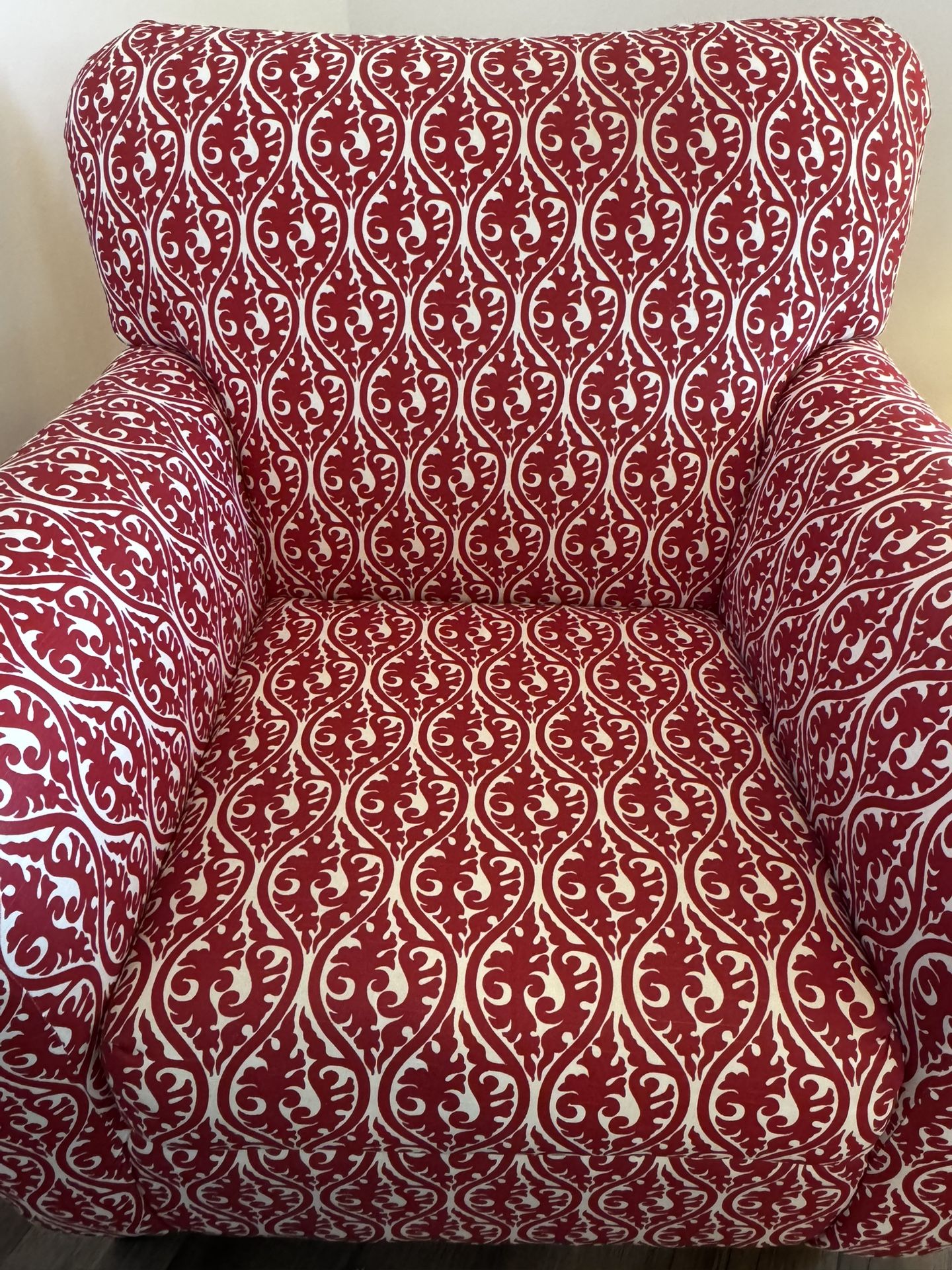 Red Fabric Accent Chair