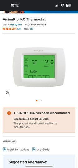 Honeywell TH9421C1004 VisionPRO 9000 Touchscreen Thermostat