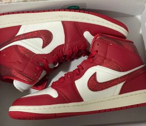 Jordan 1 Mid SE Sail/Varsity Red - US Women's 8.5