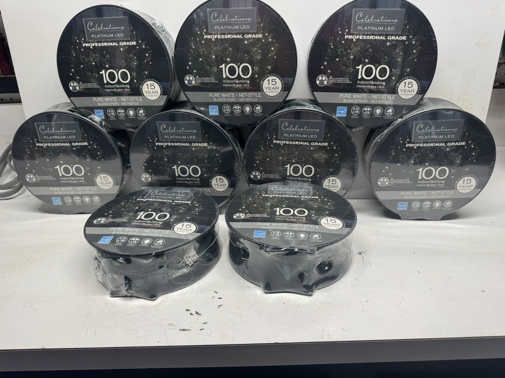 New Celebrations LED Pure White Net Style Lights (9) Available $7 A Set. Must Pick Up