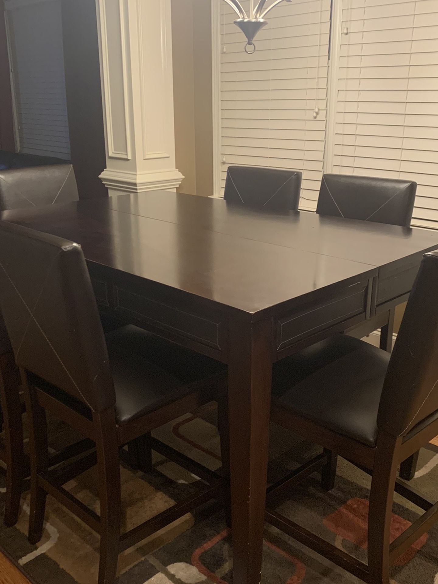 Kitchen Table with 6 Chairs 60x40 plus Center Leaf