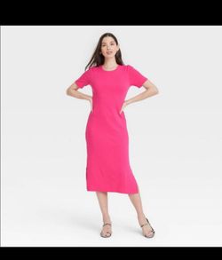A New Day Pink Midi Dress Size Small
