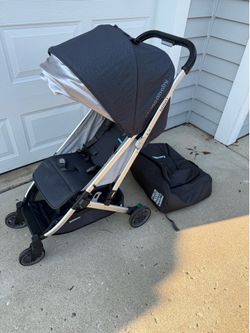 UPPAbaby MINU Lightweight Travel Stroller + Travel Bag – Charcoal/Silver