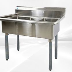NSF 35 ins Stainless Steel Three Compartment Sink C3T101410