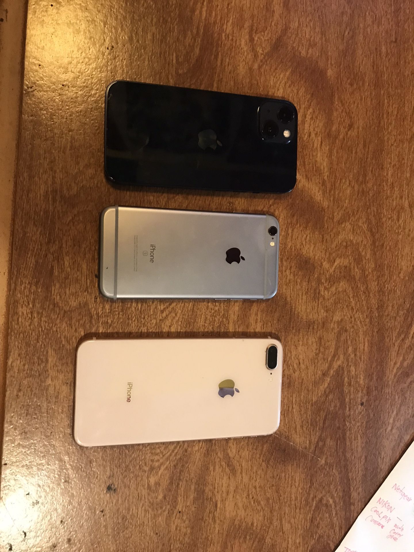 Three iPhones 13,8plus,7