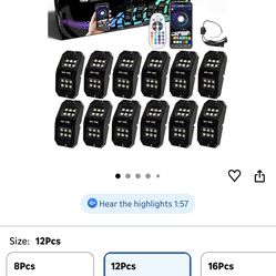 12 Pods Upgraded 210 Degrees Wide Angle RGBW Rock Lights App Voice Mode Music Mode Automatic Control Neon Light Kit Wheel Well Lights for Off Road Tru