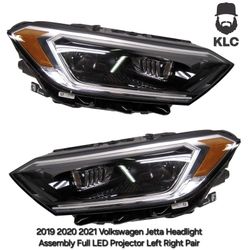 2019 2020 2021 Volkswagen Jetta Headlight Assembly Full LED Projector Left Right Pair