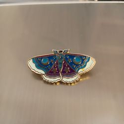 Blue Moth Enamel Pin