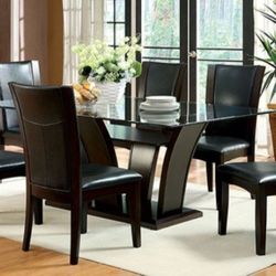 Brand New Brown Cherry 7pc Formal Dining Table Set 
