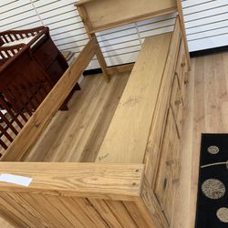 Twin Size Wood Bed With Drawers And Shelves