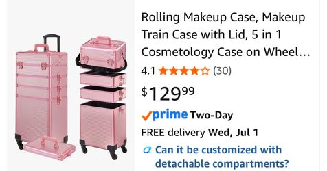 Makeup rolling train case