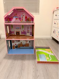 Milliard Nesting Wooden Dollhouse Stackable and Storable