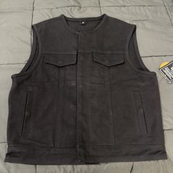 Club Style Motorcycle Canvas Vest Medium New