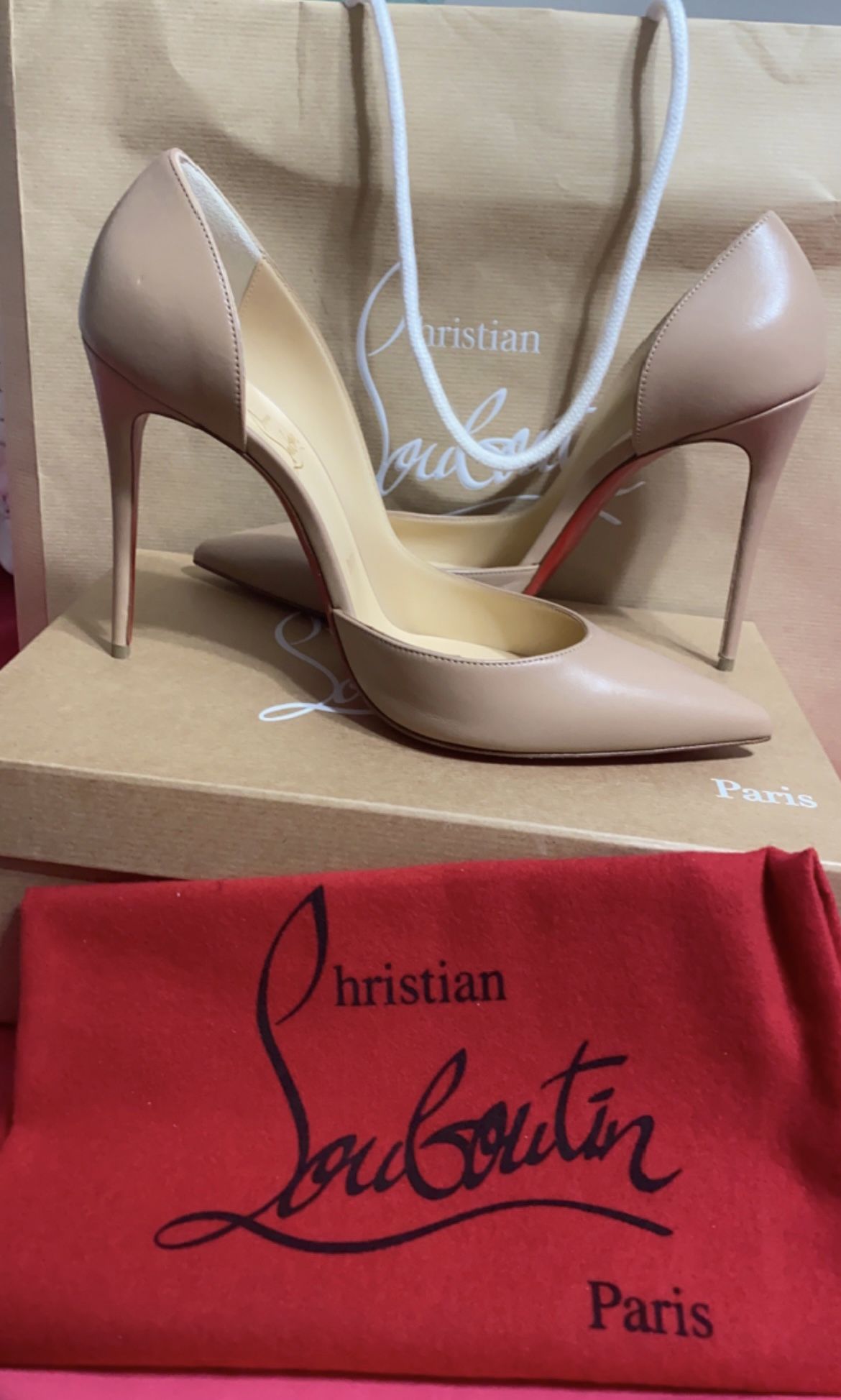 Christian Louboutin Nude Iriza 100 Heels – Dina C's Fab and Funky  Consignment Boutique