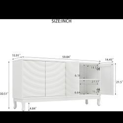 Elegant Sideboard Featuring Sophisticated Wavy Pattern Doors with Arched Groove Design in A Stylish
