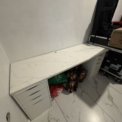 Real Marble Top With IKEA Drawers Table