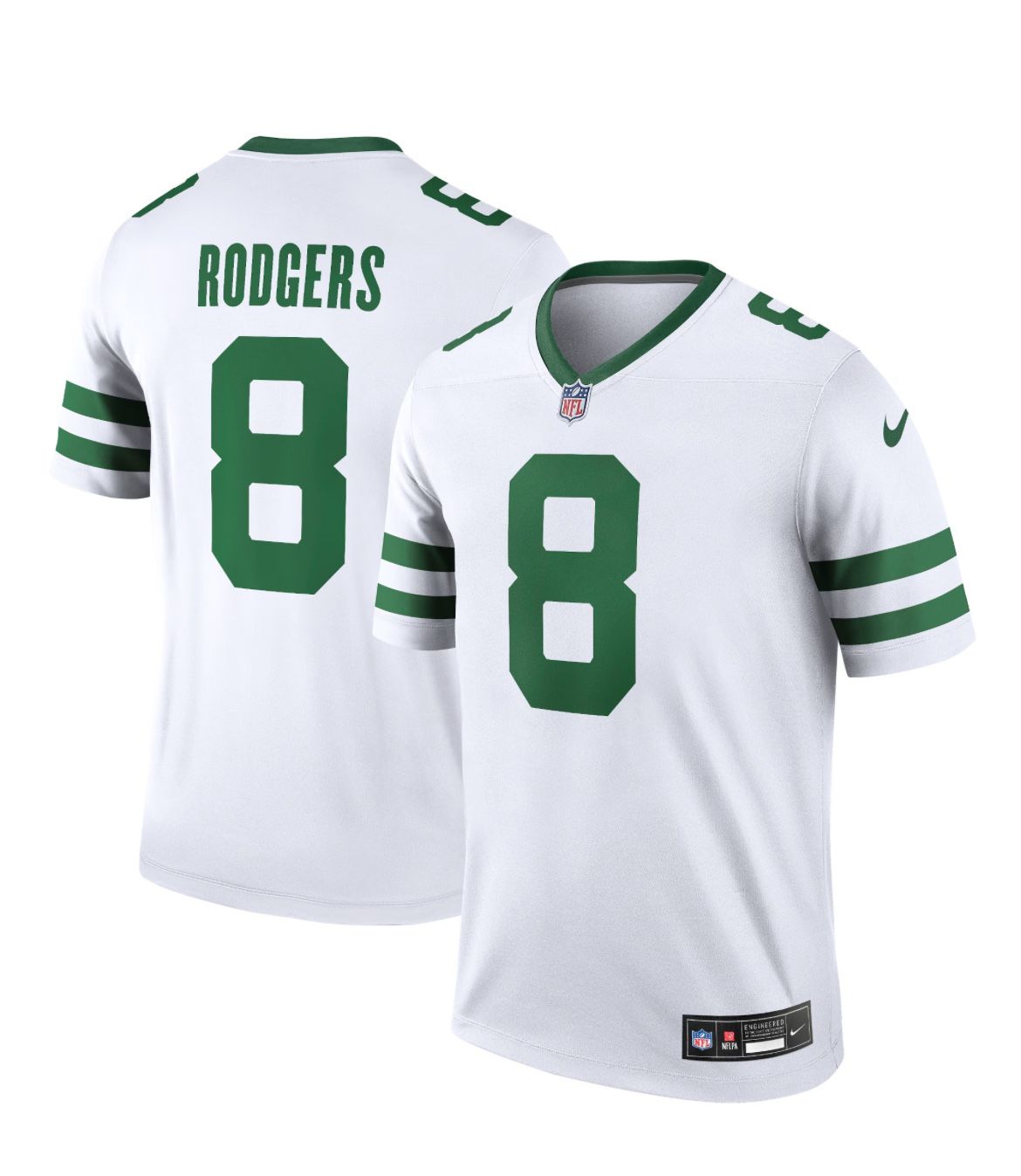 Aaron Rodgers New York Jets Nike Legend Player Performance Top - Legacy White - Men's Large & XL - Brand New, Unworn