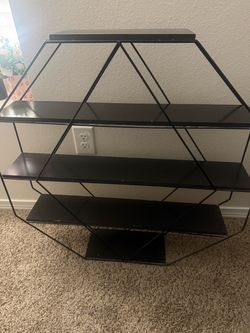 Black Hexagon Metal Bookshelf