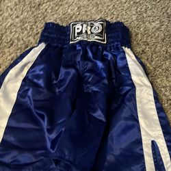 Pro boxing supplies blue shorts