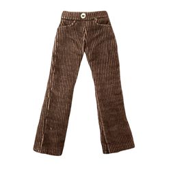 Vintage Brown Corduroy Ken Doll Pants Flare Legs Pockets Snap