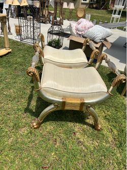 Beautiful pair of chairs touch of gold