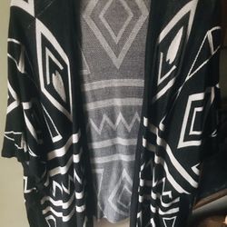 Kimono In Black And White Graphic Design  Loke New One Size  