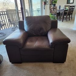 Oversized Chocolate Brown Leather Chair