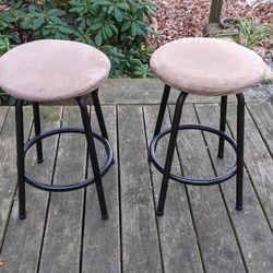2 Low Suede Top Stools