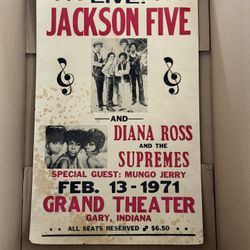 Vintage 1971 Concert Poster – Jackson Five & Diana Ross (Original)