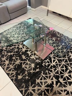 Glass and Stainless Steel Coffee Table