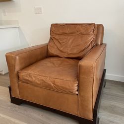 Leather Chair w/ Goosedown Cushions 
