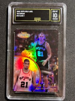 Topps 1999-00 Gold Label Class 1 Basketball - Tim Duncan #10 Spurs GMA 10 GEM MT