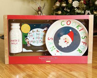 Santa's Cookie Set kate & milo, Christmas Santa Cookie, Plate, Mug & Storybook Boxed Gift Set