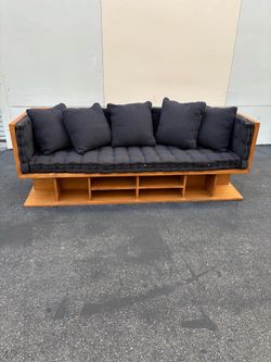 “Custom Brazilian Modern Style Teak Platform Sofa” MCM Mid century modern design