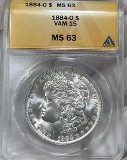 1884-O SILVER MORGAN MS63 VAM-15 DOLLAR ANACS
