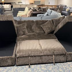 Beautiful Brown Corduroy U Shape Couch - Soft & Comfy - SAME DAY DELIVERY - NO CREDIT NEEDED