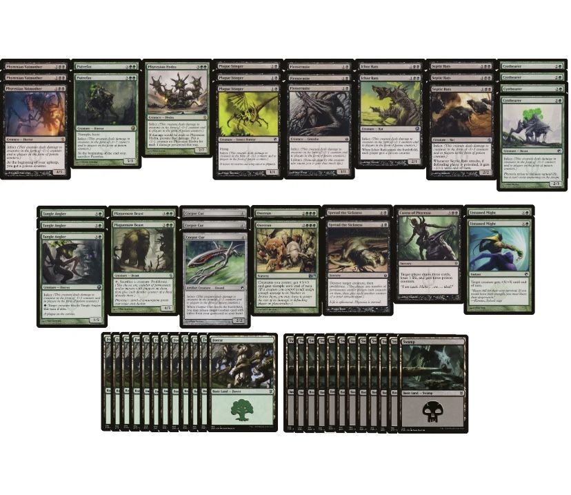 Black Green Infect Deck - 60 Card - MTG Magic the Gathering - Ready to Play!!!