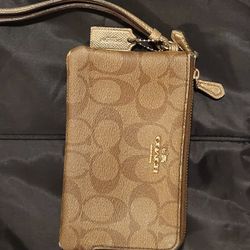 Coach Double Zipper Wristlett Wallet 