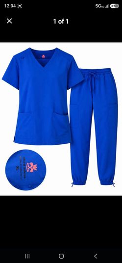 XL Royal Blue Scrub Set