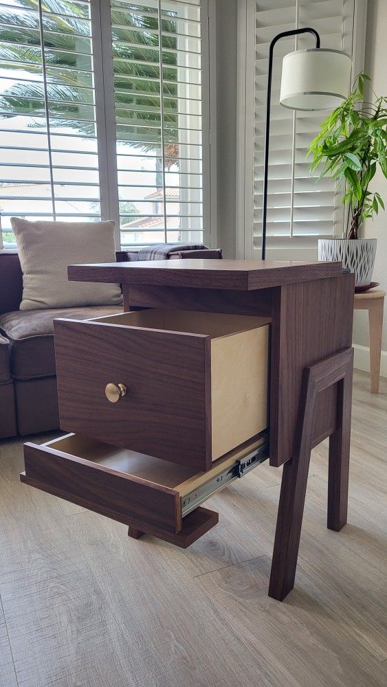 Walnut Side Table (With Hidden Compartments)