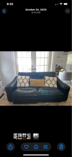 Dark Brown Leather Recliner Sofa