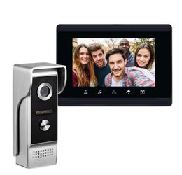 Video Intercom System, 7 Inches Monitor Wired Video Door Phone Doorbell Kits, Indoor Outdoor IR Camera Support Unlock, Monitoring, Dual-Way Intercom f