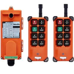 F21-E1B Hoist Crane Industrial Remote Control Wireless Transmitter Push Button Switch Channel (AC/DC 12V 2 Transmitter + 1 Receiver)
