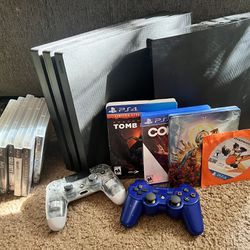 PS4 Pro// PS3 Slim With Games And Controllers