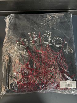 Black Rhinestone OG Web V2 Hoodie – Size M