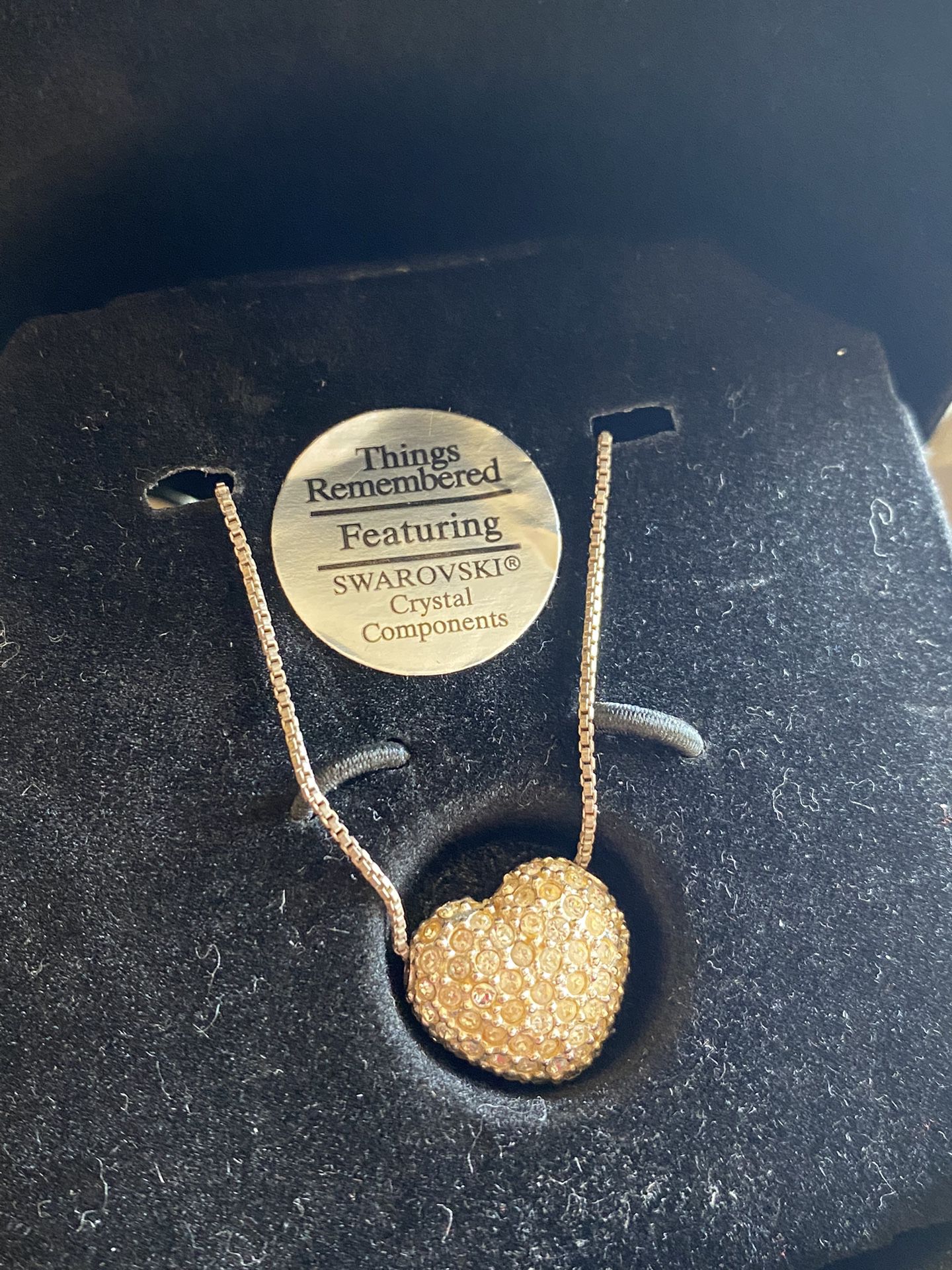 Swarovski Crystal Heart Necklace With Crystal Jewelry Box 