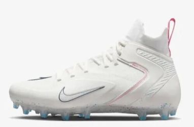 Men's Nike Alpha Huarache 8 Elite LAX White Multicolored Football Cleats Sz 12🏈