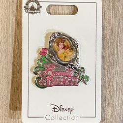 New Disney Pin Beauty And The Beast Spinner  Belle Portrait Disneyland