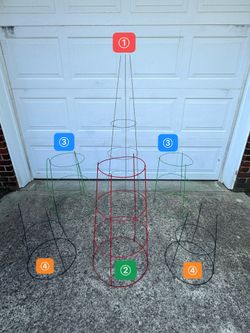 6-Piece Set of Large, Medium, and Small Metal Garden Supports